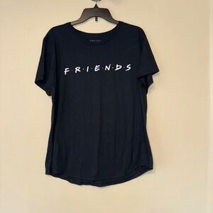 BoxLunch Friends TV Show Black T Shirt Women's 2XL Crew Neck Short Sleeve